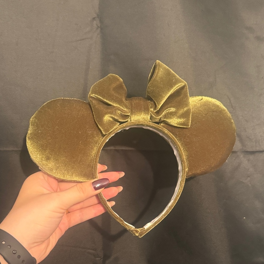Green Gold Mouse Ears Headband